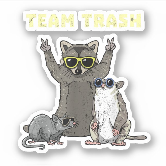 Team Trash Opossum Racoon Rat, Funny Animals Garb (Front)