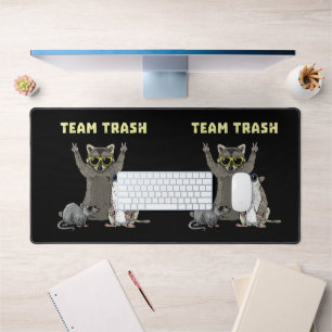 Team Trash Opossum Racoon Rat, Funny Animals Garb Desk Mat