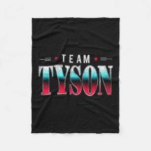 Team Tyson Family Personalised Name Tyson Vintage Fleece Blanket