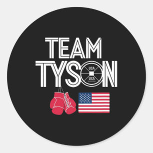 Team Tyson Family Personalised Name Vintage Classic Round Sticker