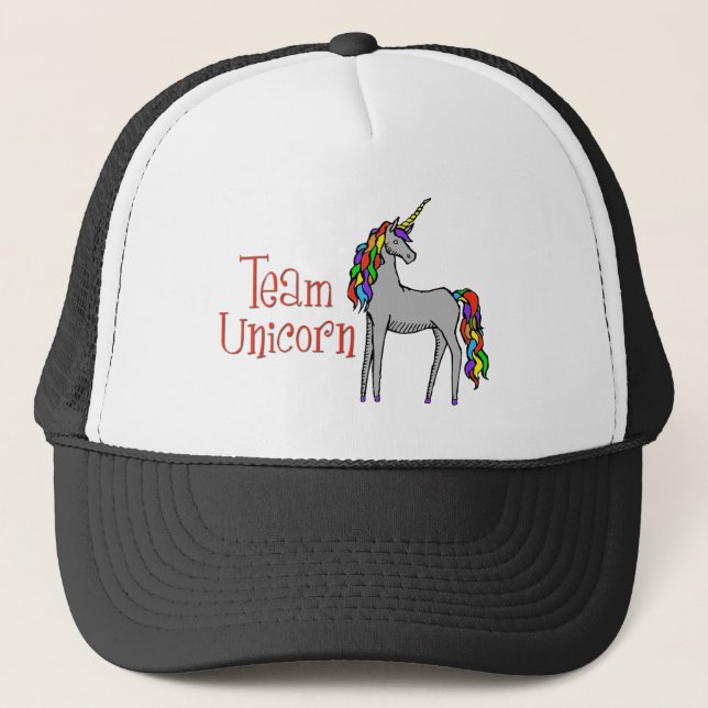 Team Unicorn Rainbow Trucker Hat (Front)