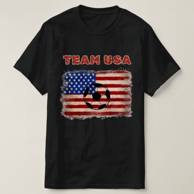 Team USA 2026 Distressed Flag Soccer Game Day T-Shirt (Design Front)
