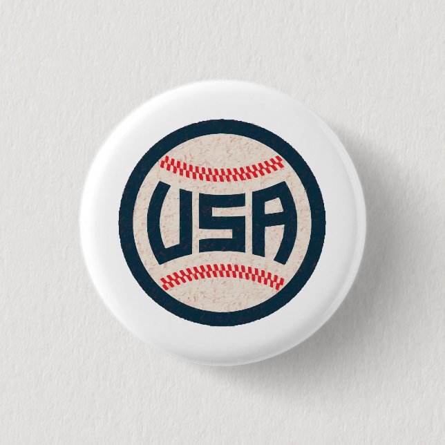 Team USA Baseball 3 Cm Round Badge (Front)