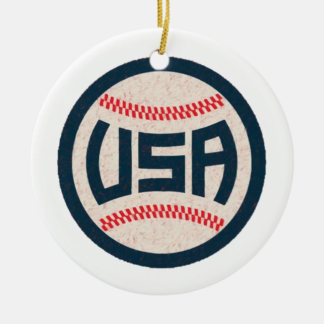 Team USA Baseball Ceramic Ornament (Front)