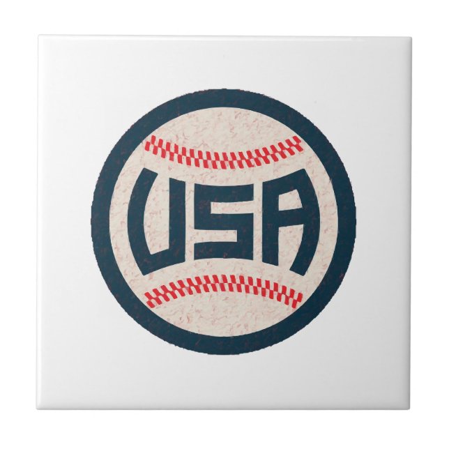 Team USA Baseball Ceramic Tile (Front)