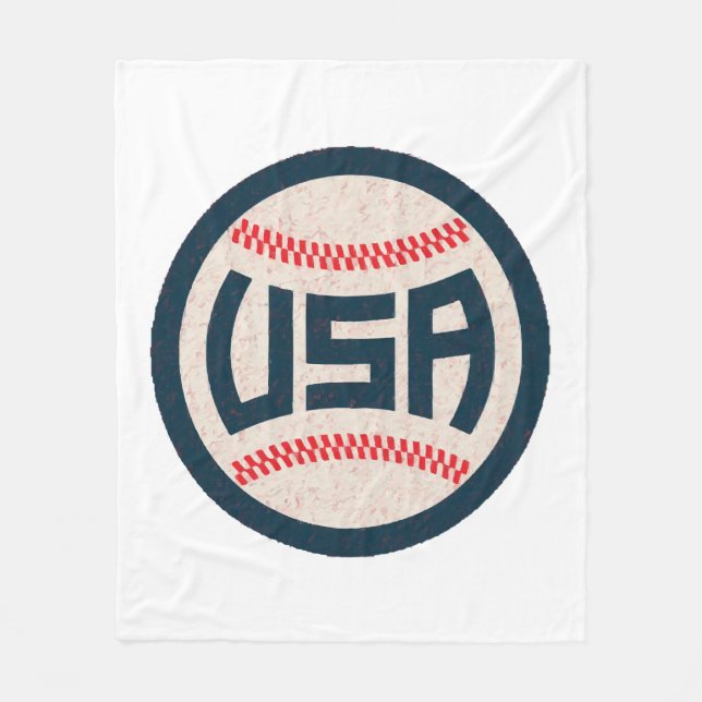 Team USA Baseball Fleece Blanket (Front)