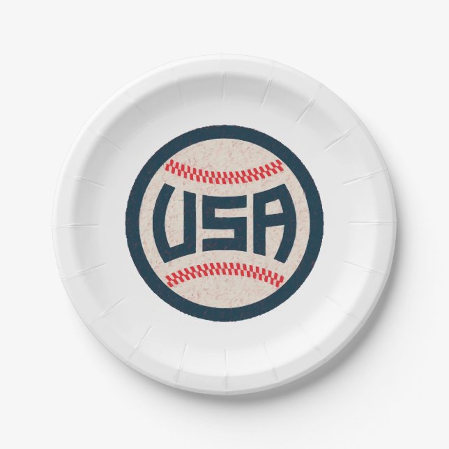 Team USA Baseball Paper Plate (Front)