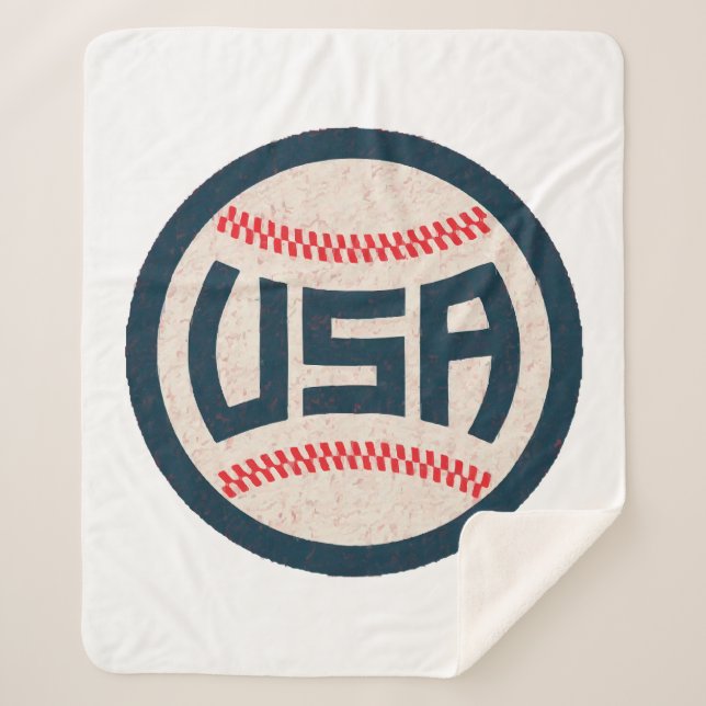 Team USA Baseball Sherpa Blanket (Front)