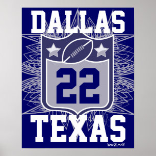 Team USA Sports Blue Silver Dallas Texas Football Poster