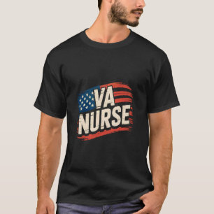 Team VA Nurse Patriotic Veterans Nurse American Fl T-Shirt