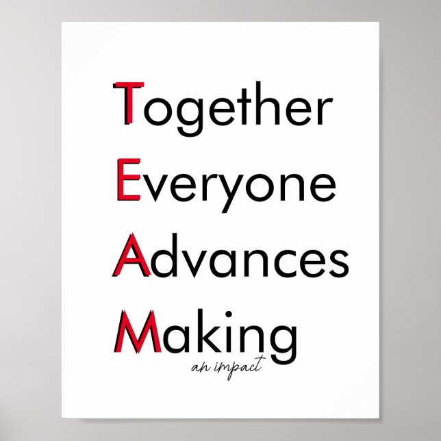 TEAM Values – Together Everyone Advances Making an Poster (Front)
