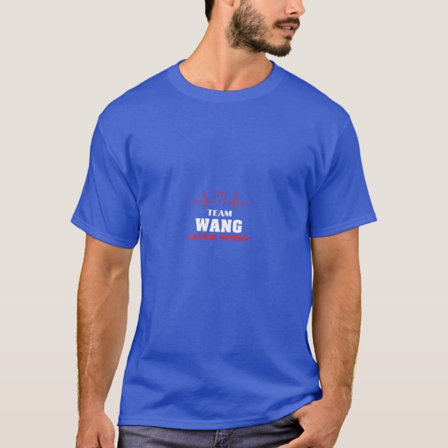 Team WANG lifetime member family youth kid shirt (Front)