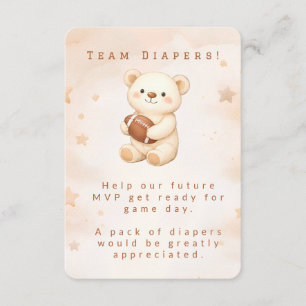 Team Watercolor Teddy Bear Football Enclosure Card