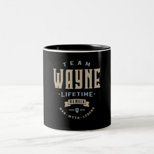 Team Wayne Lifetime Member Personalised Name Two-Tone Coffee Mug