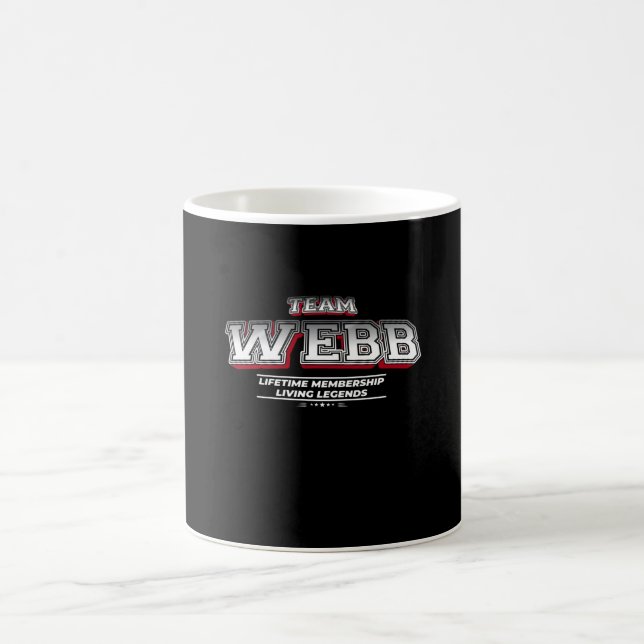 Team WEBB Family Surname Last Name Member Coffee Mug (Center)