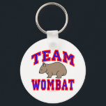Team Wombat VI Key Ring<br><div class="desc">Team Wombat: There's no stopping the wombats. Even if you were foolish enough to try. Team Wombat design with red and blue lettering./h3></div>