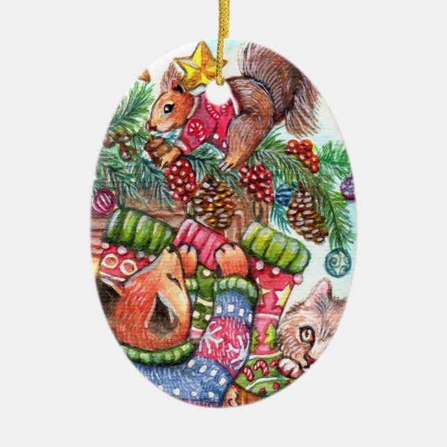 Team Work Ceramic Ornament (Front)