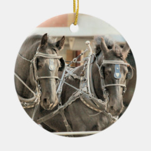 Team work ceramic ornament