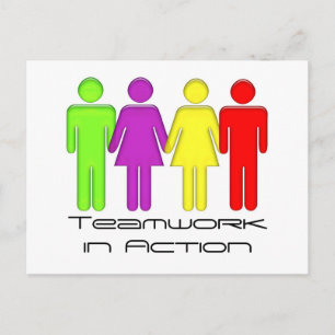 Team work coming together postcard