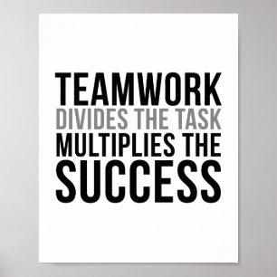 Team Work Devices The Task Multiples The Success Poster