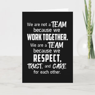 Team Work Job Awesome Spirit Team Player Gift Idea Card