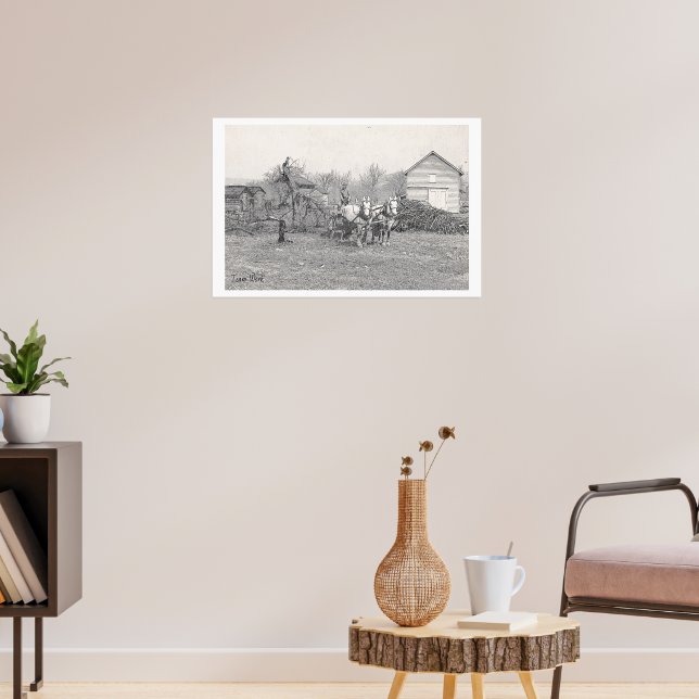 Team Work Vintage Art Poster (Living Room 3)
