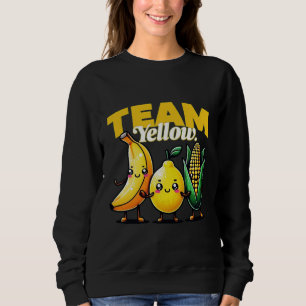 Team Yellow Cute Kawaii Fruits and Vegetables Sweatshirt