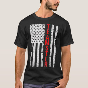 Teamster Proud American Flag Distressed T-Shirt