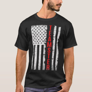 Teamster Proud American Flag Distressed T-Shirt