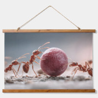 Teamwork Ants Ruby Berry Macro Wall Art