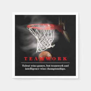 Teamwork Basketball Motivational Inspirational Napkin
