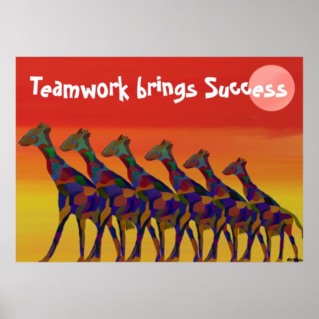 Teamwork brings Success Motivational Poster (Front)