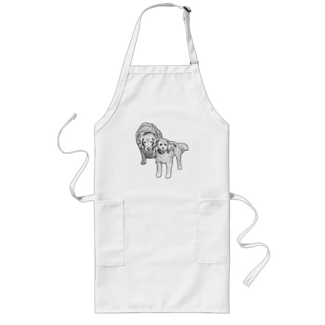 Teamwork, Cheerful Kitchen Long Apron (Front)