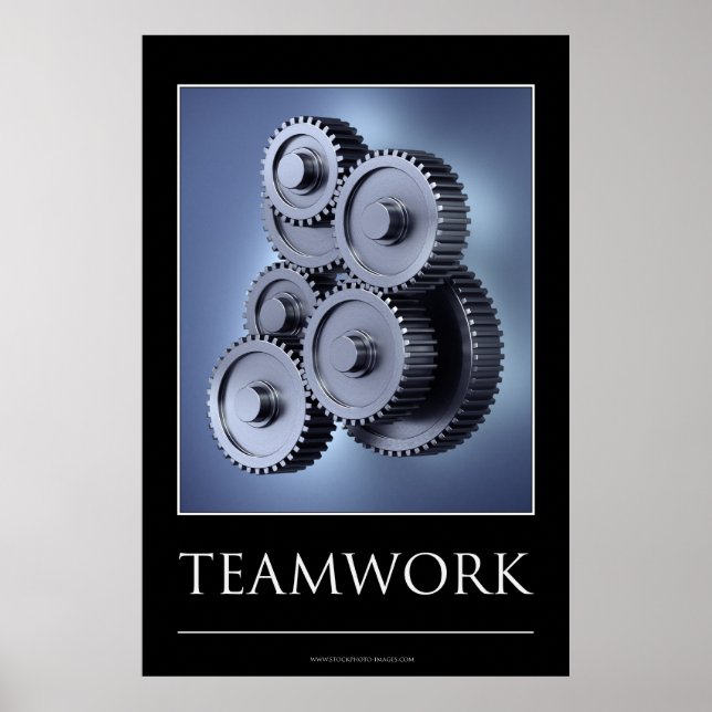Teamwork concept with gear wheels poster (Front)