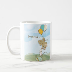 Teamwork Congratulations With Bear Mouse and Snail Coffee Mug