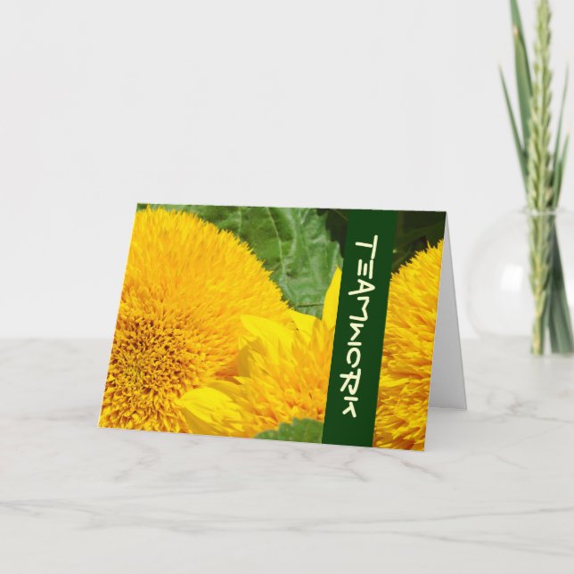 TEAMWORK greeting cards Personalise Sunflowers (Front)