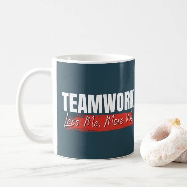 Teamwork Inspirational Office Corporate Gift Coffee Mug (With Donut)