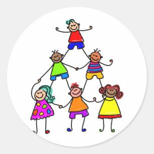 Teamwork Kids Classic Round Sticker