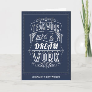 Teamwork Makes The Dream Work Thank You Card