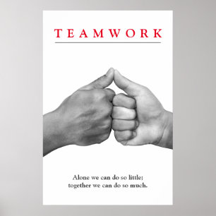 Teamwork Motivational Inspirational Hands Poster