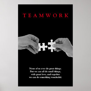 Teamwork Motivational Inspirational Hands Poster