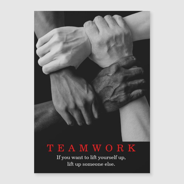 Teamwork Motivational Inspirational Quote Hands (Front)