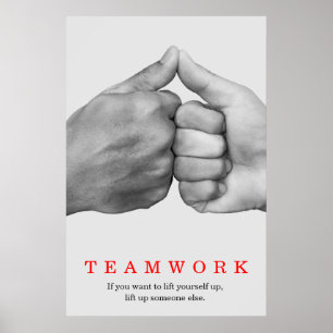 Teamwork Motivational Inspirational Quote Hands Poster