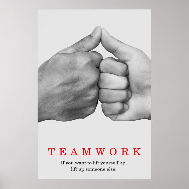 Teamwork Motivational Inspirational Quote Hands Poster (Front)