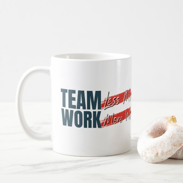 Teamwork Motivational Office Corporate Gift Coffee Mug (With Donut)