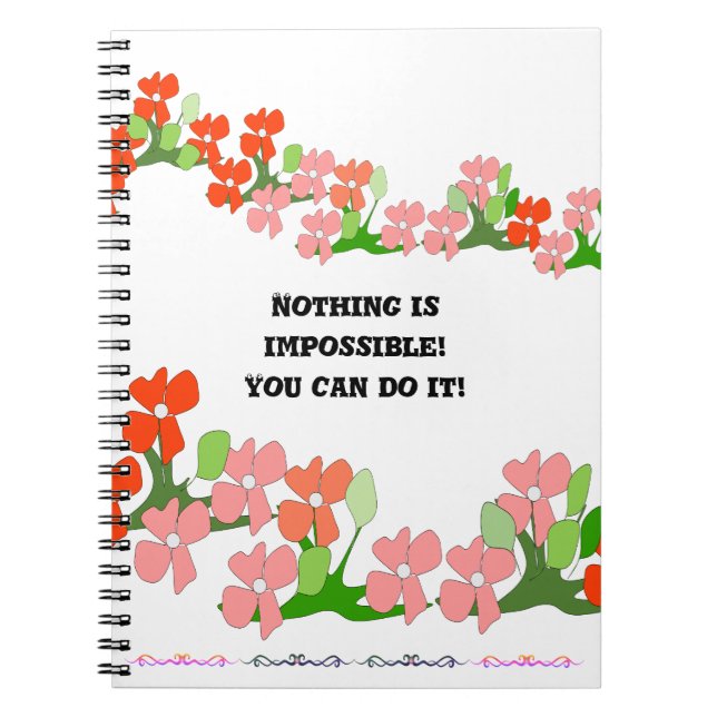 Teamwork Red Flowers Notebook (Front)
