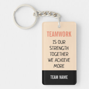 Teamwork Together We Achieve More Typography Key Ring
