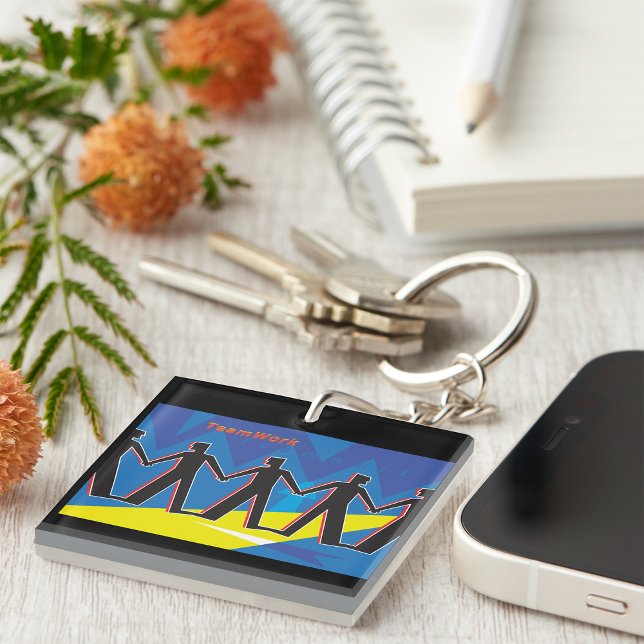 Teamwork Unity People Holding Hands Key Ring (Creator Uploaded)
