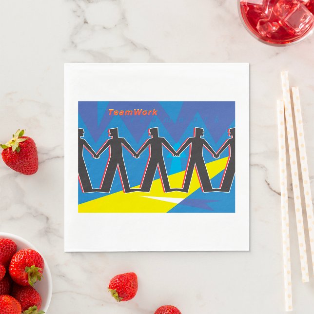 Teamwork Unity People Holding Hands Napkin (Creator Uploaded)