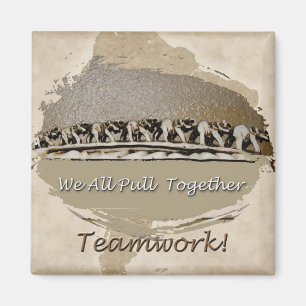 Teamwork White Elephants Magnet
